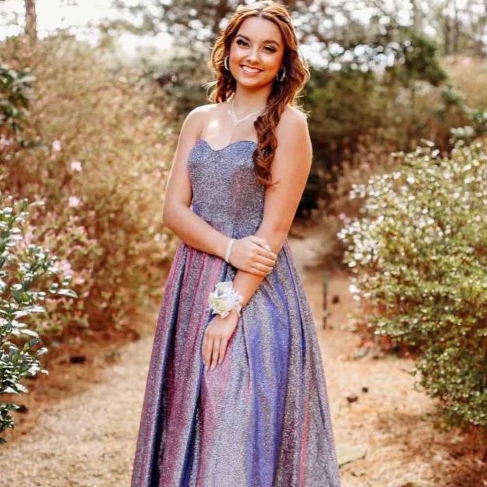 Sparkling Multicolor Strapless Gown